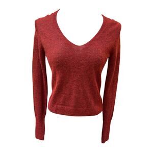 Peruvian Connection Baby Alpaca V Neck Pullover Sweater Size Medium Red